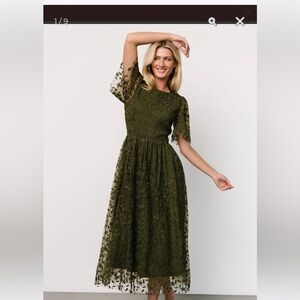 knee length dresses for ladies Baltic Born Womens Lovell Smocked Midi Dress | Midnight Blue